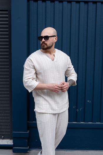 Keten Kumaş Alt/Üst Rahat Kalıp Takım (TKK04)