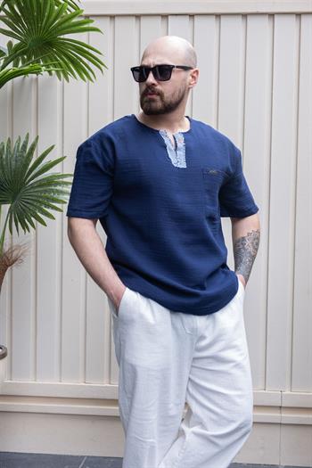 Keten Kumaş Bohem T-Shirt (TSL21)