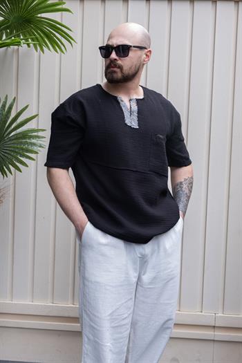 Keten Kumaş Bohem T-Shirt (TSS21)