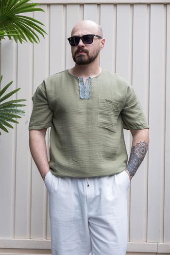 Keten Kumaş Bohem T-Shirt (TSY21)