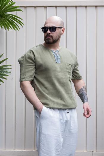 Keten Kumaş Bohem T-Shirt (TSY21)