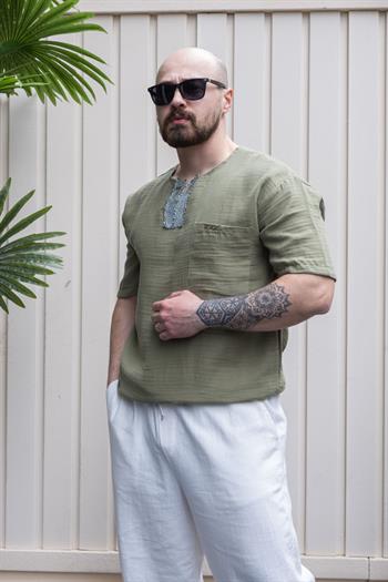 Keten Kumaş Bohem T-Shirt (TSY21)