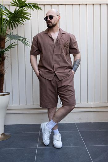 Keten Kumaş Şort/GömlekTakım (TKKA09)