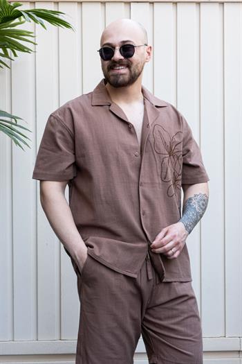 Keten Kumaş Şort/GömlekTakım (TKKA09)