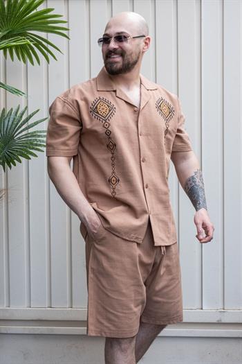 Keten Kumaş Şort/GömlekTakım (TKKA11)