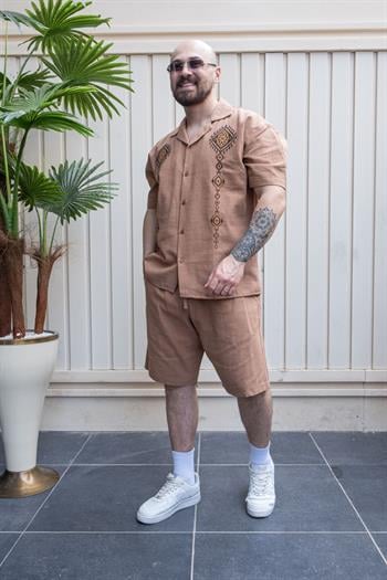 Keten Kumaş Şort/GömlekTakım (TKKA11)