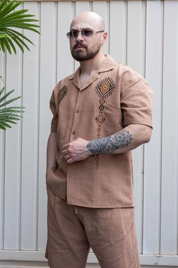 Keten Kumaş Şort/GömlekTakım (TKKA11)