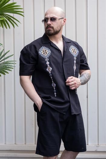 Keten Kumaş Şort/GömlekTakım (TKS11)