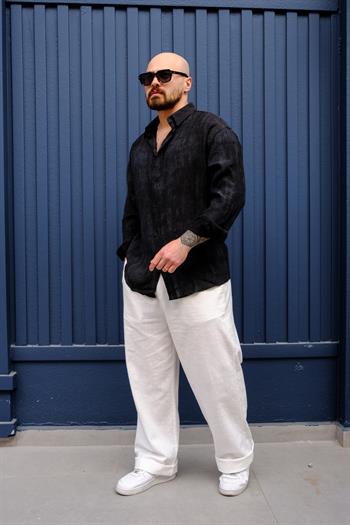 Kırışık Kumaş Rahat Kalıp Gömlek (GMS18)