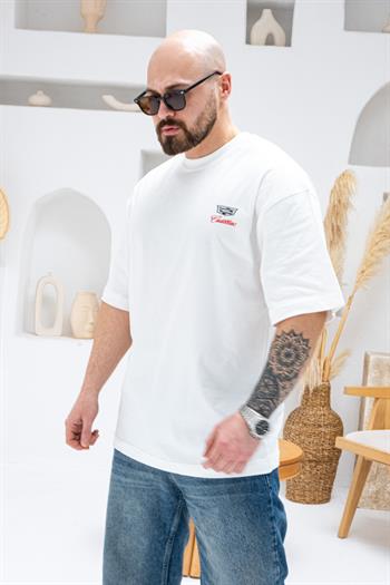 Klasik Araba Nakışlı Rahat Kalıp T-shirt(TSB68)