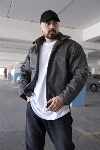 Kot Desenli Rahat Kalıp Deri Mont (MEVA06)