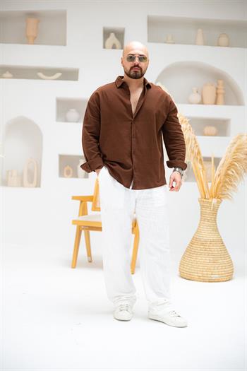 Krinkıl Kumaş Rahat Kalıp Gömlek (GMKA64)