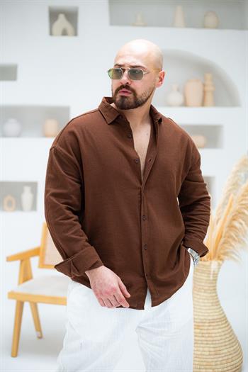 Krinkıl Kumaş Rahat Kalıp Gömlek (GMKA64)