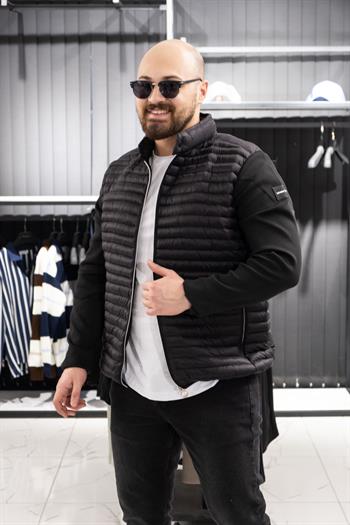 Kumaş Kol Detaylı Şişme Mont (MOS05)