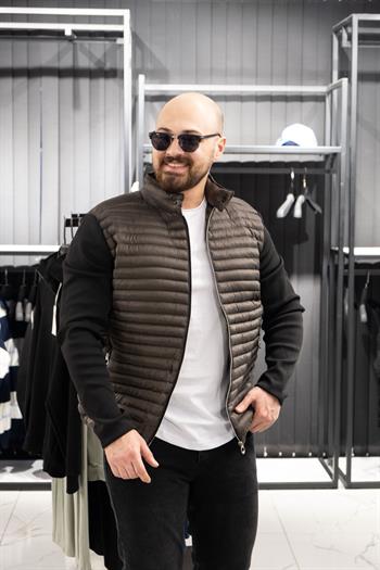 Kumaş Kol Detaylı Şişme Mont (MOH05)