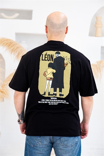 Leon & Mathilda Sırt Baskılı Oversize T-Shirt (TSS78)