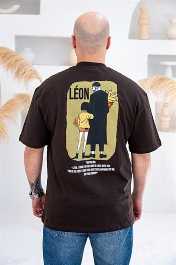 Leon & Mathilda Sırt Baskılı Oversize T-Shirt (TSKA78)