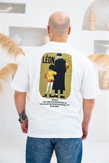 Leon & Mathilda Sırt Baskılı Oversize T-Shirt (TSB78)