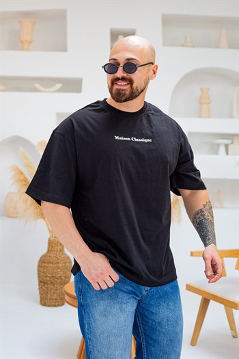 Maison Baskı Nakış Detaylı Oversize T-Shirt (TSS97)