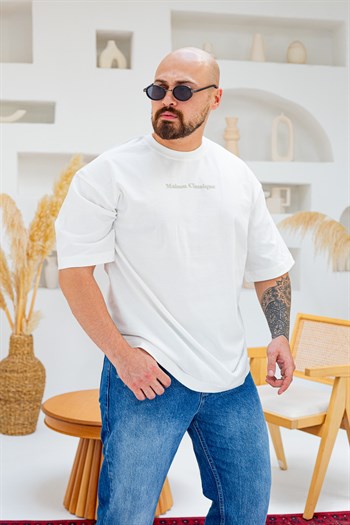 Maison Baskı Nakış Detaylı Oversize T-Shirt (TSB97)