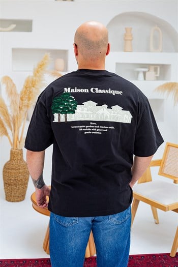 Maison Baskı Nakış Detaylı Oversize T-Shirt (TSS97)