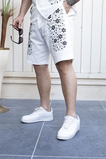 Nakış Detaylı Keten Kumaş Rahat Kalıp Takım (TKB15)