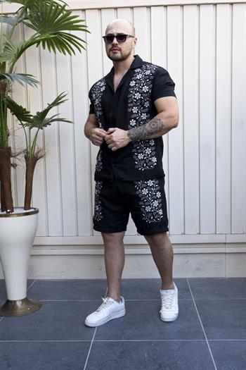 Nakış Detaylı Keten Kumaş Rahat Kalıp Takım (TKS15)