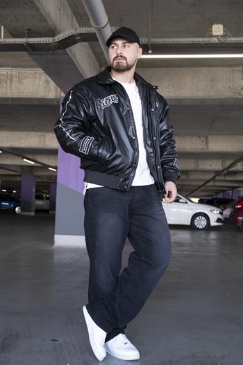 Nakış Detaylı Rahat Kalıp Deri Mont (MTS02)