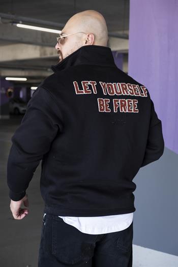 Nakış Detaylı Yarım Fermuarlı Rahat Kalıp Sweatshirt (SVTS11)