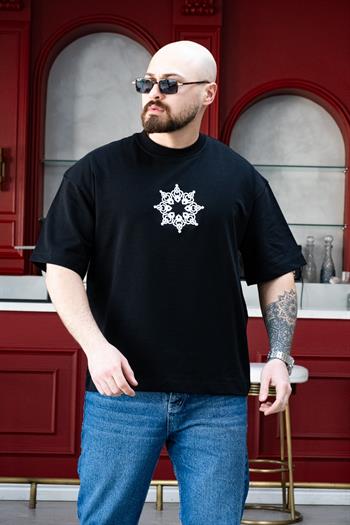 Ön Arka Nakış Detaylı Oversize T-Shirt (TSS47)