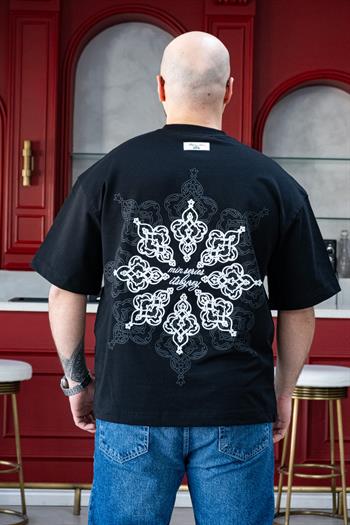 Ön Arka Nakış Detaylı Oversize T-Shirt (TSS47)