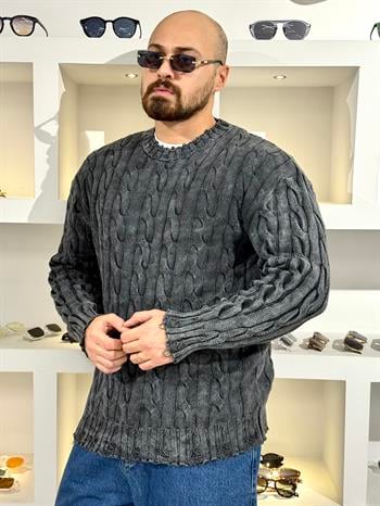 Örgü Detaylı Rahat Kalıp Kazak (SVTA60)