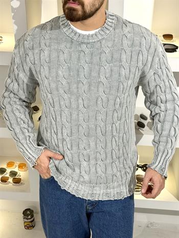 Örgü Detaylı Rahat Kalıp Kazak  (SVTG60)