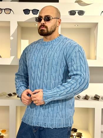 Örgü Detaylı Rahat Kalıp Kazak (SVTM60)