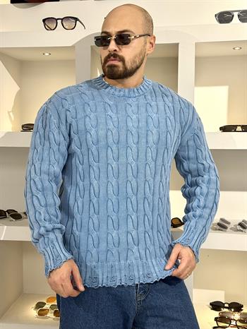 Örgü Detaylı Rahat Kalıp Kazak (SVTM60)