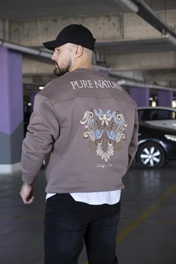 Oversize Baskılı Şardonlu Sweatshirt (SVTK15)