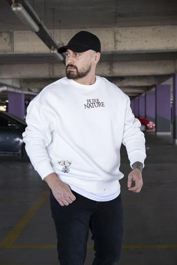 Oversize Baskılı Şardonlu Sweatshirt (SVTB15)