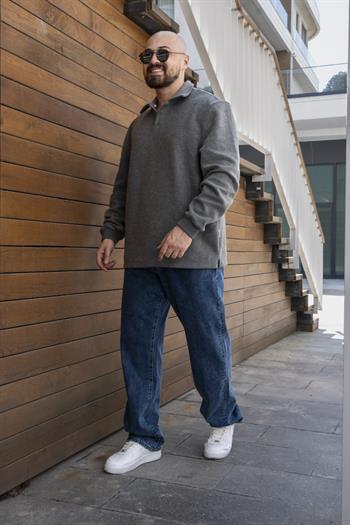Oversize Polo Yaka Sweatshirt (SVTG17)