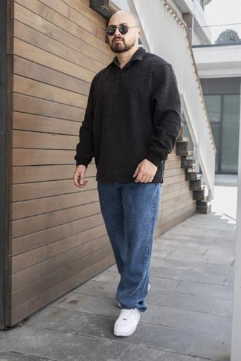 Oversize Polo Yaka Sweatshirt (SVTS17)
