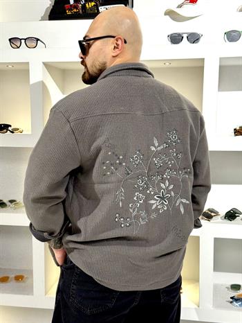 Oversize Sırtı Nakışlı Yumuşak Dokulu Gömlek (GMA54)