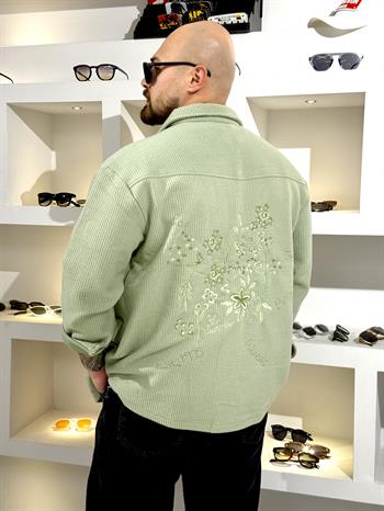 Oversize Sırtı Nakışlı Yumuşak Dokulu Gömlek (GMY54)