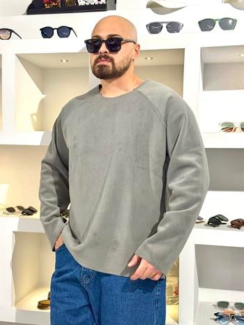 Pis Kesim Oversize Nubuk Sweatshirt (SVTG67)