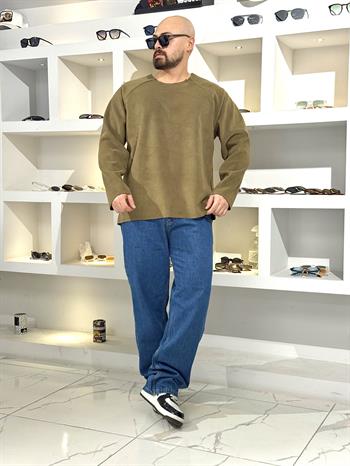 Pis Kesim Oversize Nubuk Sweatshirt (SVTH67)