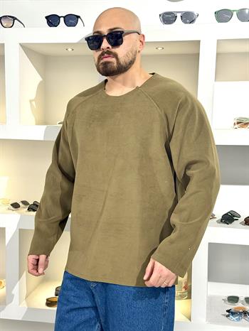 Pis Kesim Oversize Nubuk Sweatshirt (SVTH67)