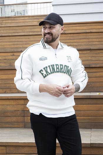 Polo Yaka Baskılı Üç İplik Sweatshirt (SVTB25)