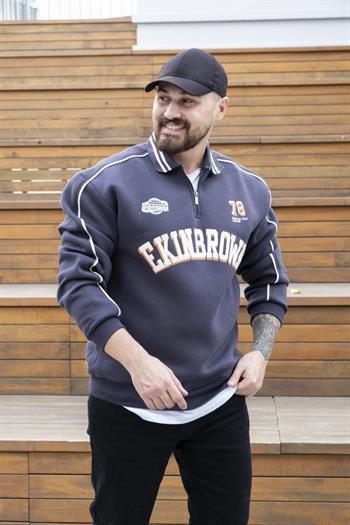 Polo Yaka Baskılı Üç İplik Sweatshirt (SVTG25)