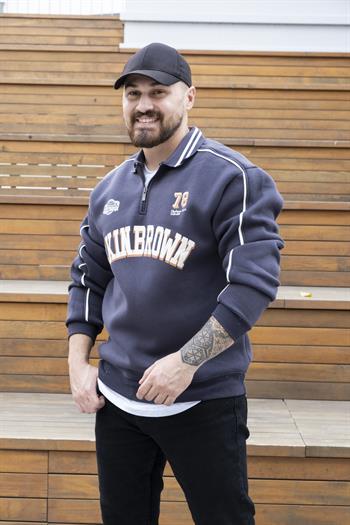 Polo Yaka Baskılı Üç İplik Sweatshirt (SVTG25)