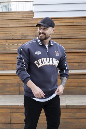 Polo Yaka Baskılı Üç İplik Sweatshirt (SVTG25)