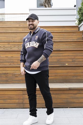 Polo Yaka Baskılı Üç İplik Sweatshirt (SVTG25)