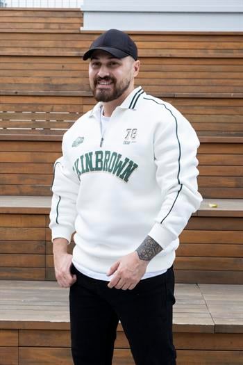 Polo Yaka Baskılı Üç İplik Sweatshirt (SVTB25)